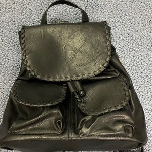 Black Leather Backpack